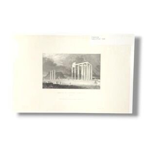 1829 Temple Of Jupiter Olympius, Athens Art Print Engraving